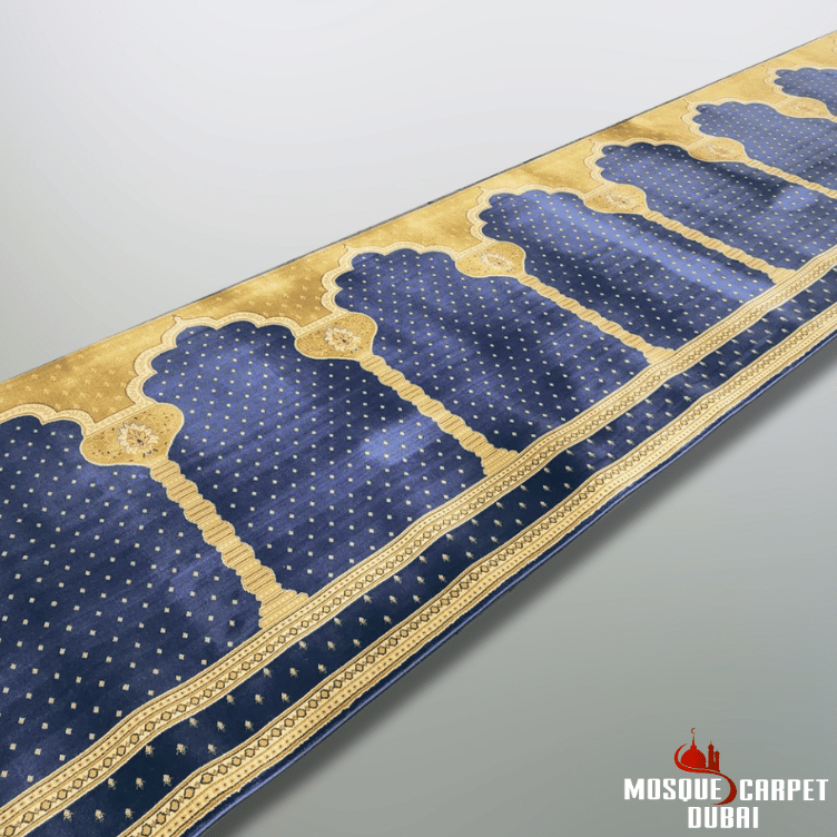 SULTAN Navy Blue Gold Portable Prayer Rug