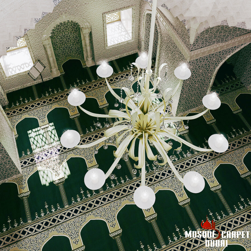 DUBAI Green Luxury Mosque Carpet